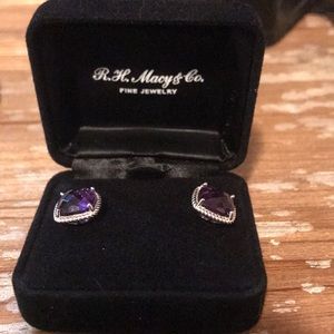 Purple birthstone earrings